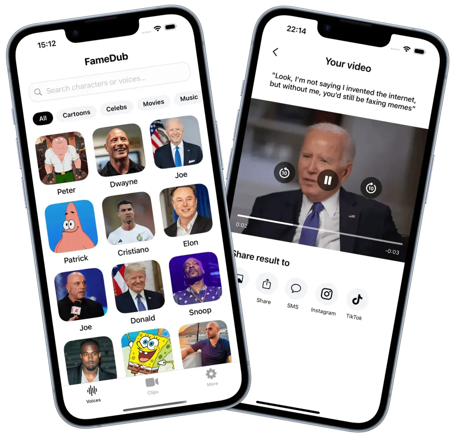 FameDub App Interface
